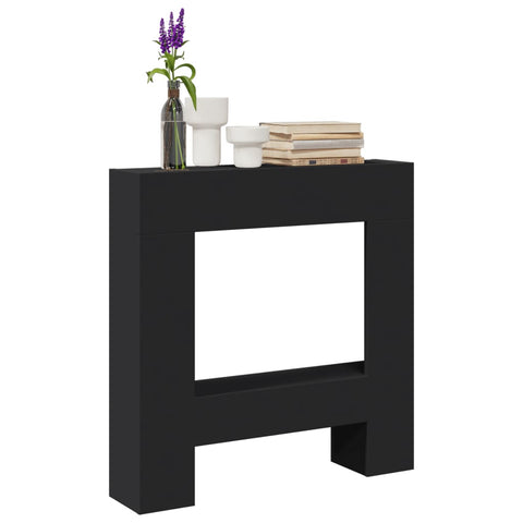 ZNTS Fireplace Surround Black 81x18x82 cm Engineered Wood 854599