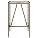 Outdoor Bar Table Grey 70x70x110 cm Poly Rattan 368695
