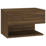 ZNTS Wall-mounted Bedside Cabinets 2 pcs Brown Oak 816951