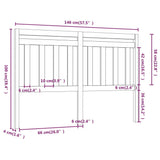 Bed Headboard White 146x4x100 cm Solid Wood Pine 814095