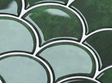 Fish Scale Tile 50 pcs Dark Green 30 x 30 cm 42046218
