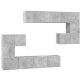 8 Piece TV Cabinet Set Concrete Grey Engineered Wood 3079143