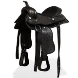 Western Saddle. Headstall&Breast Collar Real Leather 12" Black 91355