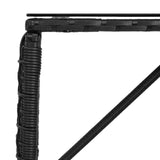 Outdoor Table Black 80 x 40 x 40 cm PE Rattan and Glass 42025182