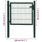 2D Fence Gate Green 106 x 130 cm 141747