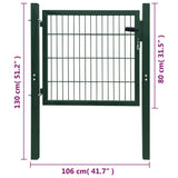 2D Fence Gate Green 106 x 130 cm 141747