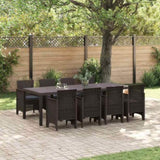 Garden Dining Set 9 pcs Brown Polypropylene 3378740