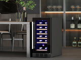 19 Bottle 5-18&degC Wooden Rack Wine Fridge - Black T3398P329437