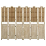 6-Panel Room Divider Brown 214x165 cm Fabric 338593