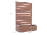34 x 69.5cm Garden Planter Box, with Back Trellis, Brown T3398P322141