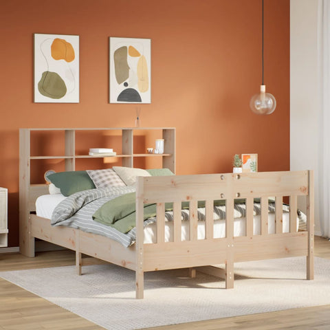 ZNTS Bed Frame without Mattress 120x200 cm Solid Wood Pine 3323224