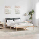 Bed frame Brown and dark grey 140 x 190 cm Solid pine wood 878615