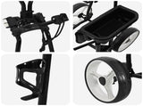 Golf Trolley with Seat Black and White 100 x 60 x 130 cm Iron 42033587
