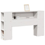 Headboard with Storage White 140 cm Solid Wood Pine 855631