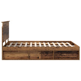 Bed Frame with Headboard Old Wood 135 x 190 cm Solid Pine Wood 3411026