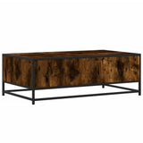 Coffee Table Smoked Oak 100x57x35 cm Engineered Wood and Metal 848761