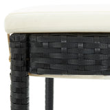 Bar Stool Set of 2 Black Poly Rattan Counter Height Durable 316668