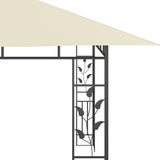 Gazebo with Mosquito Net&LED String Lights 4x3x2.73 m Cream 3070315