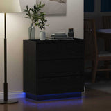Bedside Cabinet Black Oak 71 x 34.5 x 75 cm Engineered wood 869635