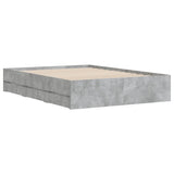 Bed Frame with Drawers without Mattress Concrete Grey 135x190 cm Double 3207311