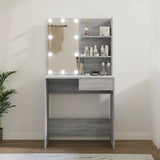 Dressing Table with LED Grey Sonoma 74.5x40x141 cm 820482