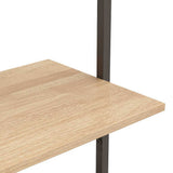 3-Tier Leaning Shelf Light Brown and Black 64x35x120,5 cm 336379