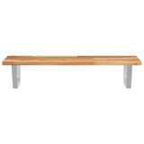 Basin Shelf Wall Mounted Steel and Solid Wood Acacia 3302715