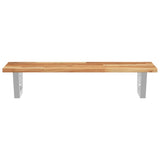 Basin Shelf Wall Mounted Steel and Solid Wood Acacia 3302722