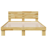 Bed Frame with Headboard without Mattress 140x200 cm Solid Wood Oak 3315722
