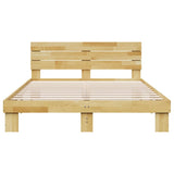 Bed Frame with Headboard without Mattress 150x200 cm Solid Wood Oak 3315723