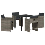 Garden Dining Set 5 pcs Grey Poly Rattan 3380693