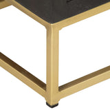 Drawer Cabinet Black and Gold 45x30x105 cm Solid Mango Wood 286513