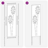 Garden Privacy Screen White 32 x 140 cm Cold-rolled steel 876211