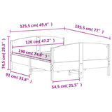 Bed Frame without Mattress Wax Brown 120x190 cm Small Double Solid Wood Pine 3216187