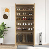 Shoe Cabinet with Door Brown 80 x 39 x 180 cm Engineered wood 3333874