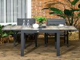 Extending Garden Table, Outdoor Dining Table for 6, Aluminium Frame Rectangular Patio Table with T3398P315936