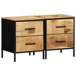 Bedside Cabinet 2 pcs Brown and black 40 x 35 x 50 cm 4019638