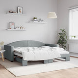Daybed with Trundle without Mattress Light Grey 90x190 cm Single 3197257