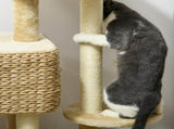 95cm Cat Tree Tower for Indoor Cats, with Scratching Post, Cat House, Toy Ball, Platform - Beige T3398P555137