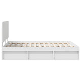 Bed Frame with Headboard White 140 x 200 cm Solid Pine Wood 3412479