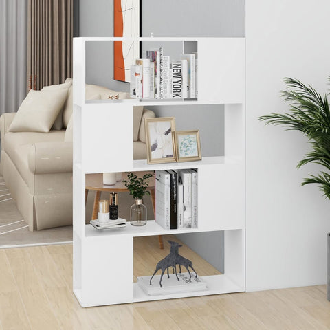 Book Cabinet Room Divider White 80x24x124.5 cm Engineered Wood 809134