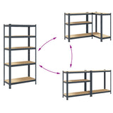 5-Layer Storage Shelves 2 pcs Anthracite Steel&Engineered Wood 4016952