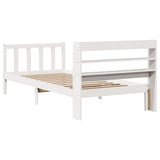 Bed Frame without Mattress White 100x200 cm Solid Wood Pine 3306577