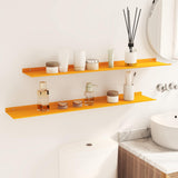 Floating Shelf 2 pcs Mustard Yellow 100 x 18 x 2.5 cm Steel 8004050