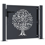 Garden Gate Anthracite 105x105 cm Steel Tree Design 153155