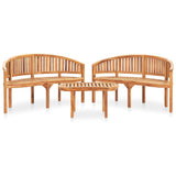 Garden Lounge Set Natural Teak Solid Teak Wood Large Durable 3059967