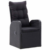 5 Piece Garden Dining Set with Cushions Black Poly Rattan 3095286