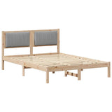 Bed Frame with Upholstered Headboard Light Grey 140 x 200 cm 878254