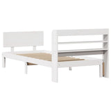 Bed Frame with Headboard without Mattress White 75x190 cm Small Single 3306812