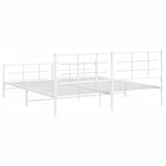 Metal Bed Frame without Mattress with Footboard White 193x203cm 355634